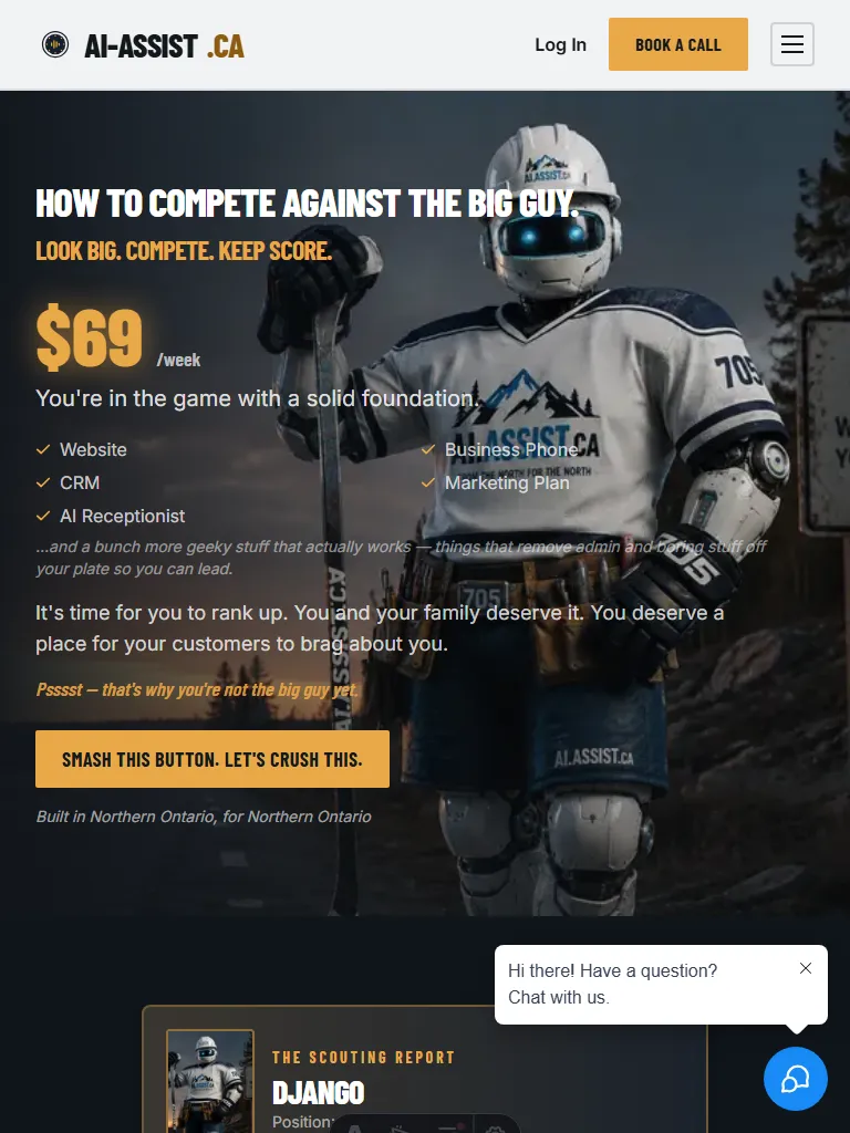 AI-Assist.ca homepage on a tablet